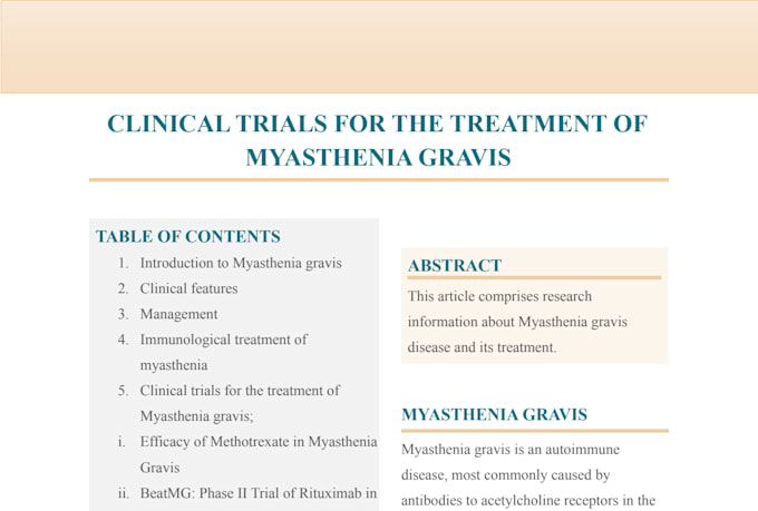 create a summary or blogpost on medical topics